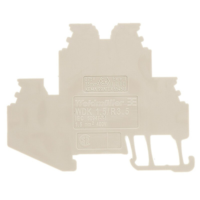 Weidmuller WDK Series Dark Beige DIN Rail Terminal Block, 1.5mm², Double-Level, Screw Termination, ATEX, IECEx