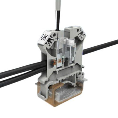 Phoenix Contact UK 6 N Series Grey DIN Rail Terminal Block, 0.2 → 6mm², Single-Level, Screw Termination, ATEX