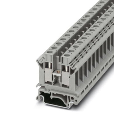 Phoenix Contact UK 10 N Series Grey DIN Rail Terminal Block, 0.5 → 10mm², Single-Level, Screw Termination, ATEX