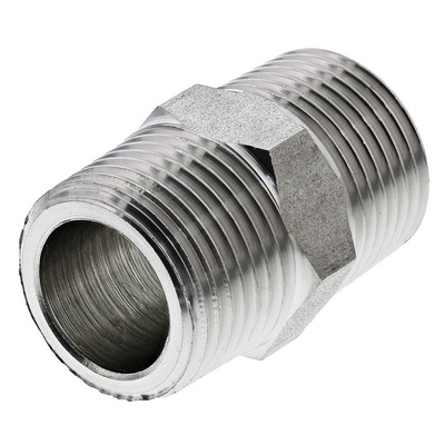 Legris Stainless Steel Hexagon Straight Coupler 3/8in R(T) Male x 3/8in R(T) Male