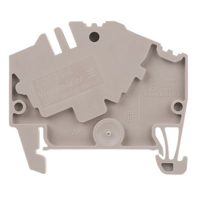 Weidmuller ZDU Series Beige DIN Rail Terminal Block, 2.5mm², Single-Level, Clamp Termination