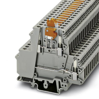 Phoenix Contact UKK 5-MTK-P/P Series Grey Knife Disconnect Terminal Block, 0.2 → 4mm², Double-Level, Screw