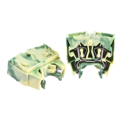 Wago 264 Series Green/Yellow Earth Terminal Block, 2.5mm², Single-Level, Cage Clamp Termination