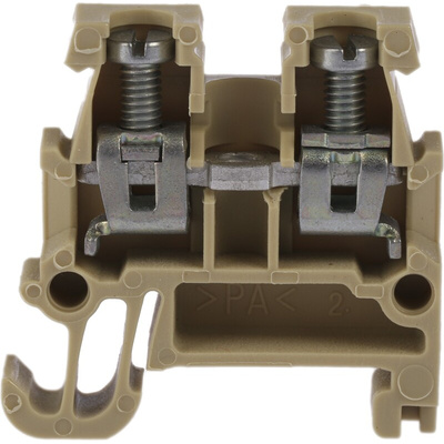 Weidmuller AKZ Series Brown DIN Rail Terminal Block, 1.5mm², Single-Level, Screw Termination