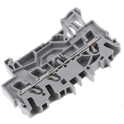 Wago TOPJOB S, 2002 Series Grey Feed Through Terminal Block, 2.5mm², Single-Level, Push-In Cage Clamp Termination,