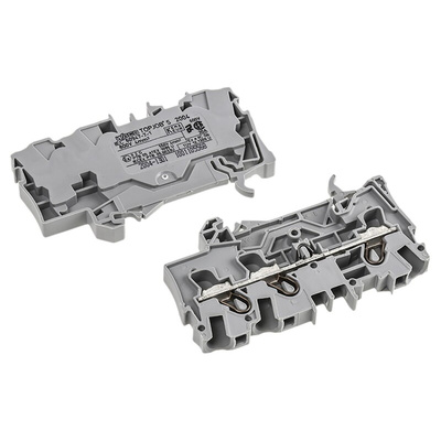 Wago TOPJOB S, 2004 Series Grey DIN Rail Terminal Block, 4mm², Single-Level, Push-In Cage Clamp Termination, ATEX, IECEx