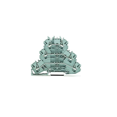 Wago TOPJOB S, 2002 Series Grey Feed Through Terminal Block, 2.5mm², Triple-Level, Push-In Cage Clamp Termination,