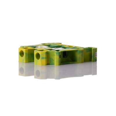 Phoenix Contact UT 10-PE Series Green/Yellow DIN Rail Terminal Block, 0.5 → 16mm², Single-Level, Screw