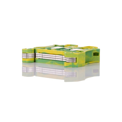 Phoenix Contact UT 10-PE Series Green/Yellow DIN Rail Terminal Block, 0.5 → 16mm², Single-Level, Screw