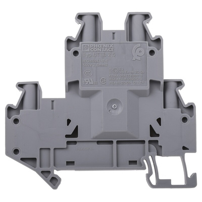 Phoenix Contact UTTB 2.5 Series Grey Double Level Terminal Block, 0.14 → 4mm², Double-Level, Screw Termination,