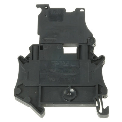 Phoenix Contact UT Series Black Fused DIN Rail Terminal, 0.14 → 4mm², Single-Level, Screw Termination, Fused,