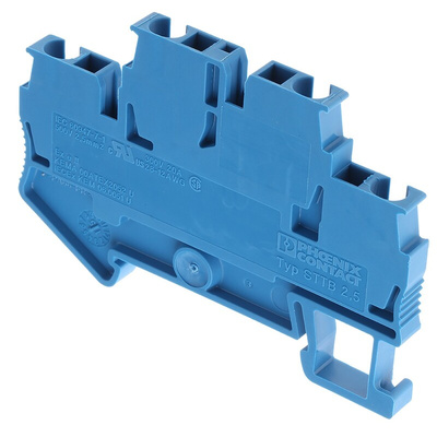 Phoenix Contact STTB 2.5 BU Series Blue Double Level Terminal Block, 0.08 → 4mm², Double-Level, Spring Clamp