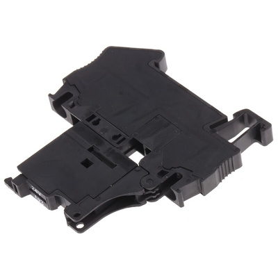 Phoenix Contact Clipline Series Black Fused DIN Rail Terminal, Single-Level, Spring Clamp Termination, Fused