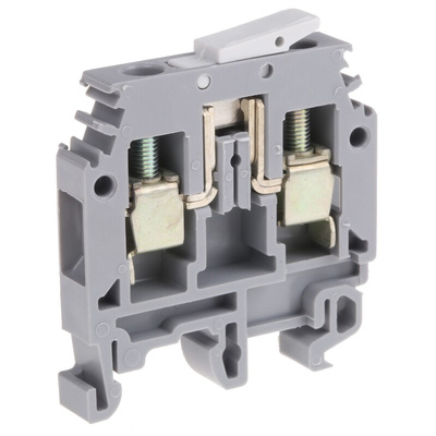 Entrelec SNA Series Grey DIN Rail Terminal Block, 6mm², Single-Level, Screw Termination