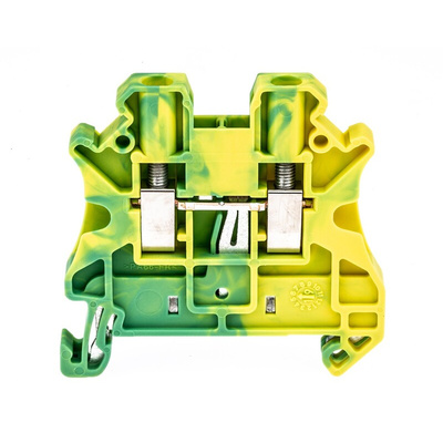 Phoenix Contact UT 2.5-PE Series Green/Yellow Earth Terminal Block, 0.14 → 4mm², Single-Level, Screw