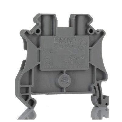 Phoenix Contact UT 4 Series Grey Feed Through Terminal Block, 0.14 → 4mm², Single-Level, Screw Termination, ATEX