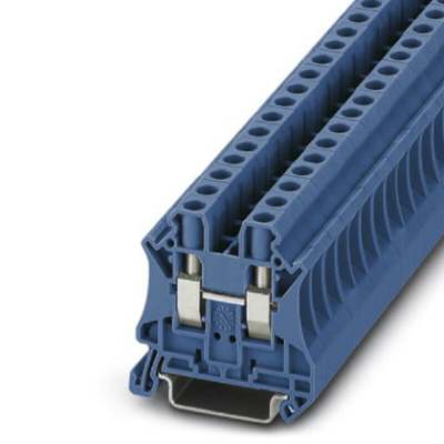 Phoenix Contact UT 6 BU Series Blue Feed Through Terminal Block, 0.2 → 10mm², Single-Level, Screw Termination,