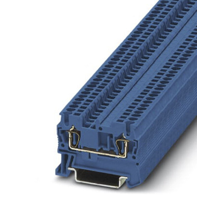 Phoenix Contact ST 1.5 BU Series Blue DIN Rail Terminal Block, 0.08 → 1.5mm², Single-Level, Spring Clamp