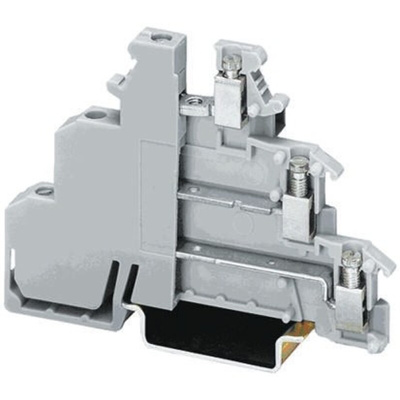 Phoenix Contact DIKD 1.5 Series Grey DIN Rail Terminal Block, Triple-Level, Screw Termination