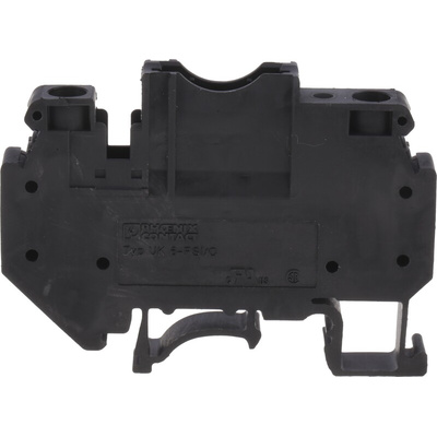 Phoenix Contact UK 6-FSI/C Series Black Fused DIN Rail Terminal, Single-Level, Screw Termination, Fused