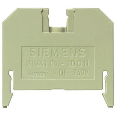 Siemens 8WA Series Brown DIN Rail Terminal Block, 4mm², Single-Level, Screw Termination
