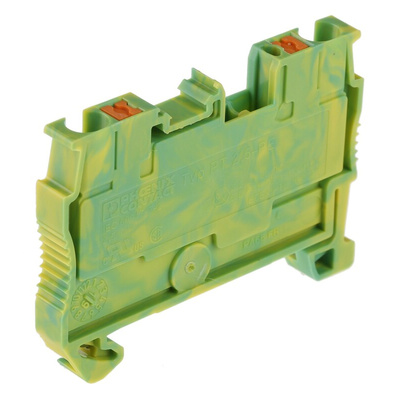 Phoenix Contact PT 2.5-PE Series Green/Yellow Earth Terminal Block, 0.14 → 4mm², Single-Level, Push In
