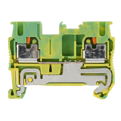Phoenix Contact PT 2.5-PE Series Green/Yellow Earth Terminal Block, 0.14 → 4mm², Single-Level, Push In