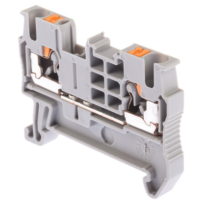 Phoenix Contact PT 2.5 Series Grey Feed Through Terminal Block, 0.14 → 4mm², Single-Level, Push In Termination,