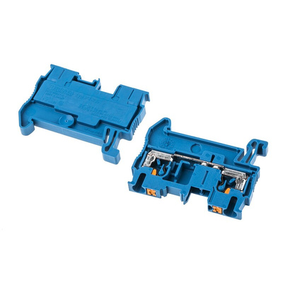 Phoenix Contact PT 2.5 BU Series Blue Feed Through Terminal Block, 0.14 → 4mm², Single-Level, Push In Termination