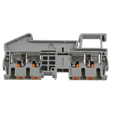 Phoenix Contact PT 2.5-QUATTRO Series Grey Feed Through Terminal Block, 0.14 → 4mm², Single-Level, Push In