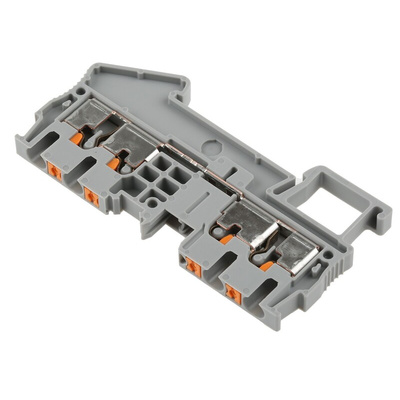 Phoenix Contact PT 2.5-QUATTRO Series Grey Feed Through Terminal Block, 0.14 → 4mm², Single-Level, Push In