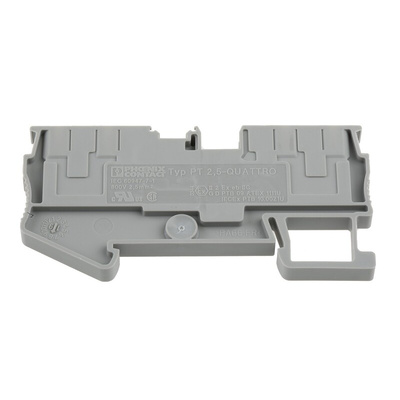 Phoenix Contact PT 2.5-QUATTRO Series Grey Feed Through Terminal Block, 0.14 → 4mm², Single-Level, Push In