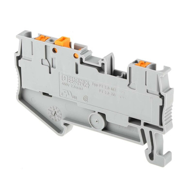 Phoenix Contact PT 2.5-MT Series Grey Knife Disconnect Terminal Block, 0.14 → 4mm², Single-Level, Push In