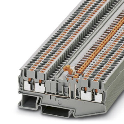 Phoenix Contact PT 2.5-QUATTRO-MT Series Grey Knife Disconnect Terminal Block, 0.14 → 4mm², Single-Level, Push