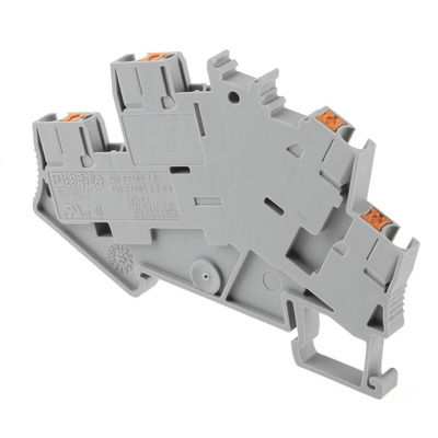 Phoenix Contact PTTBS 2.5 Series Grey Double Level Terminal Block, 0.14 → 4mm², Double-Level, Push In