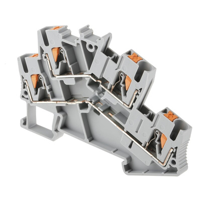 Phoenix Contact PTTBS 2.5 Series Grey Double Level Terminal Block, 0.14 → 4mm², Double-Level, Push In