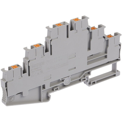 Phoenix Contact PT 2.5-3L Series Grey Multi Level Terminal Block, 0.14 → 4mm², Triple-Level, Push In