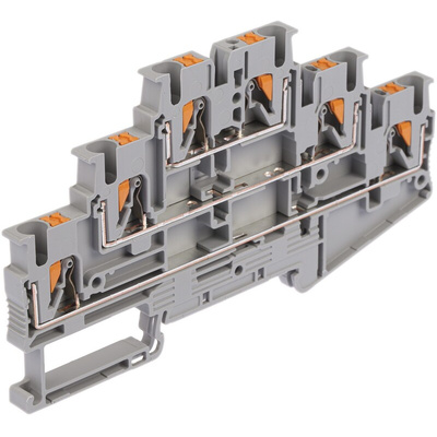 Phoenix Contact PT 2.5-3L Series Grey Multi Level Terminal Block, 0.14 → 4mm², Triple-Level, Push In