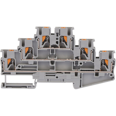 Phoenix Contact PT 2.5-3L Series Grey Multi Level Terminal Block, 0.14 → 4mm², Triple-Level, Push In