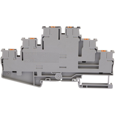 Phoenix Contact PT 2.5-3PV Series Grey Multi Level Terminal Block, 0.14 → 4mm², Triple-Level, Push In