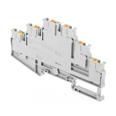 Phoenix Contact PT 2.5-PE/L/L Series Grey Multi Level Terminal Block, 0.14 → 4mm², Triple-Level, Push In