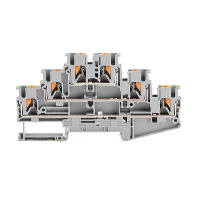 Phoenix Contact PT 2.5-PE/L/L Series Grey Multi Level Terminal Block, 0.14 → 4mm², Triple-Level, Push In