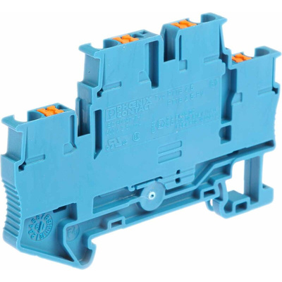 Phoenix Contact PTTB 2.5 BU Series Blue Double Level Terminal Block, 0.14 → 4mm², Double-Level, Push In