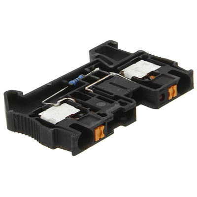 Phoenix Contact PT 4-FSI/F-LED 12 Series Black Fused DIN Rail Terminal, Single-Level, Push In Termination, Fused