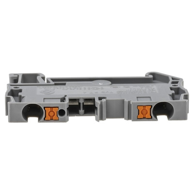 Phoenix Contact PT 4 Series Grey Feed Through Terminal Block, 0.2 → 6mm², Single-Level, Push In Termination, ATEX