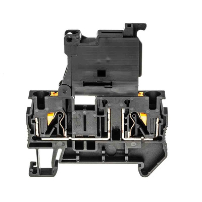 Phoenix Contact PT 4-HESILED 24 (5X20) Series Black Fused DIN Rail Terminal, 0.2 → 6mm², Single-Level, Push In