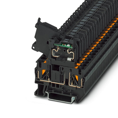 Phoenix Contact PT 4-HESILED 24 (5X20) Series Black Fused DIN Rail Terminal, 0.2 → 6mm², Single-Level, Push In