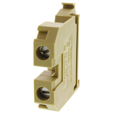 Weidmuller SAK Series Beige Feed Through Terminal Block, 10mm², Single-Level, Screw Termination