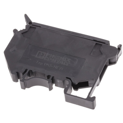 Phoenix Contact UK Series Black Fused DIN Rail Terminal, Single-Level, Screw Termination, Fused