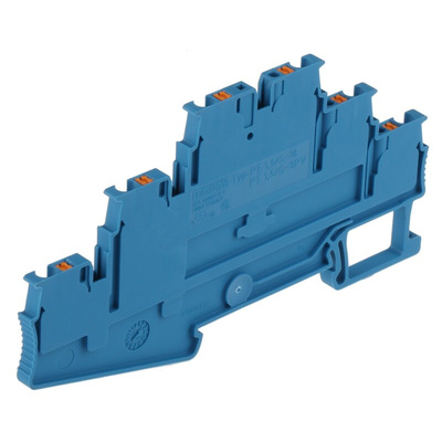 Phoenix Contact PT 1.5/S-3L BU Series Blue Multi Level Terminal Block, 0.14 → 1.5mm², Triple-Level, Push In